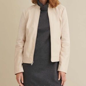 Kenneth Cole bone colored faux leather jacket